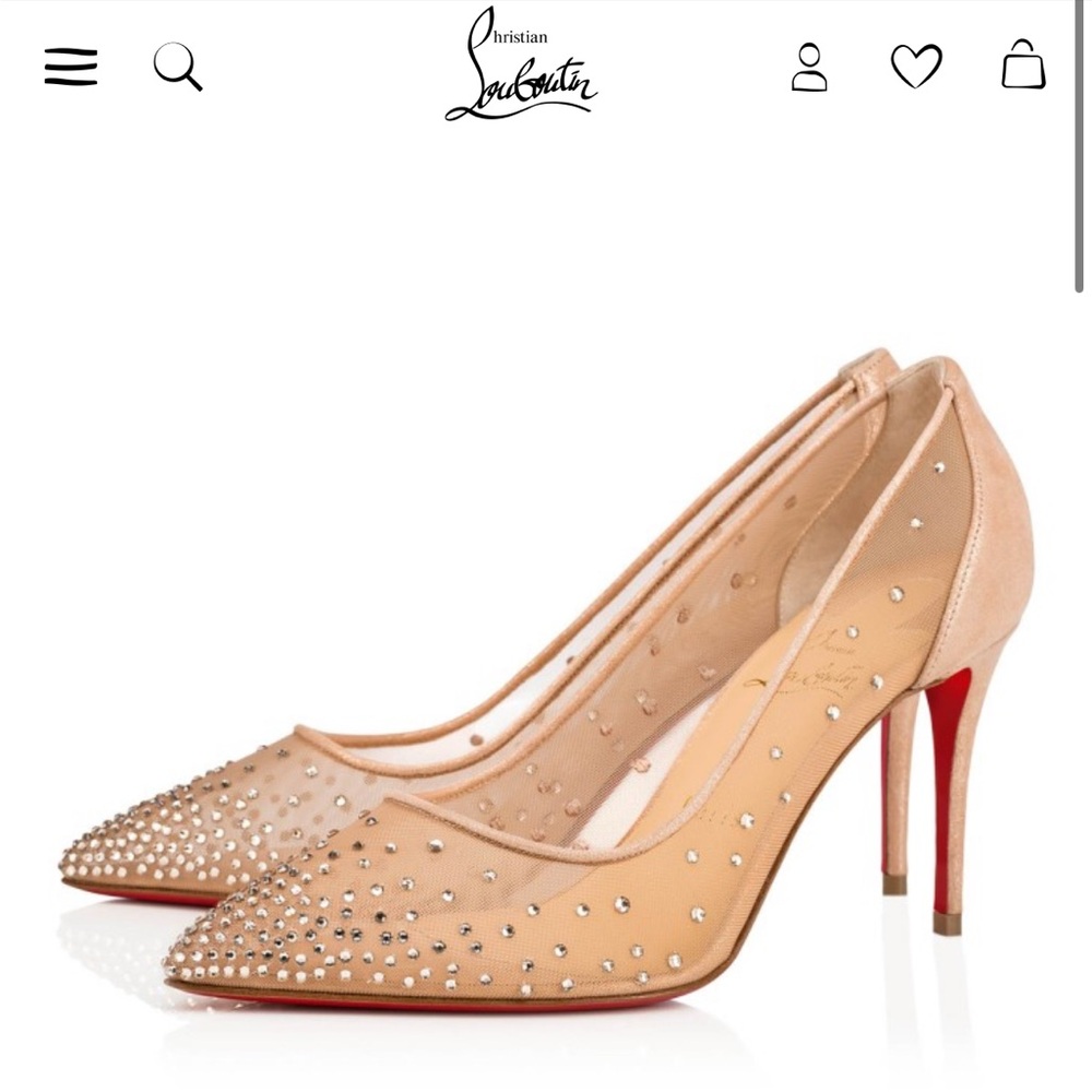 Christian Louboutin Beige Rhinestone Heels